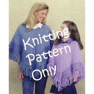 New Reynolds Utopia Ponchos Child Adult 82298 Knitting Pattern